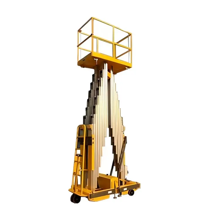 IHURMO double-mast aluminum alloy aerial work electric 4m 6m 8m 10m 12m 14m small mobile scissor lift platform on wheels