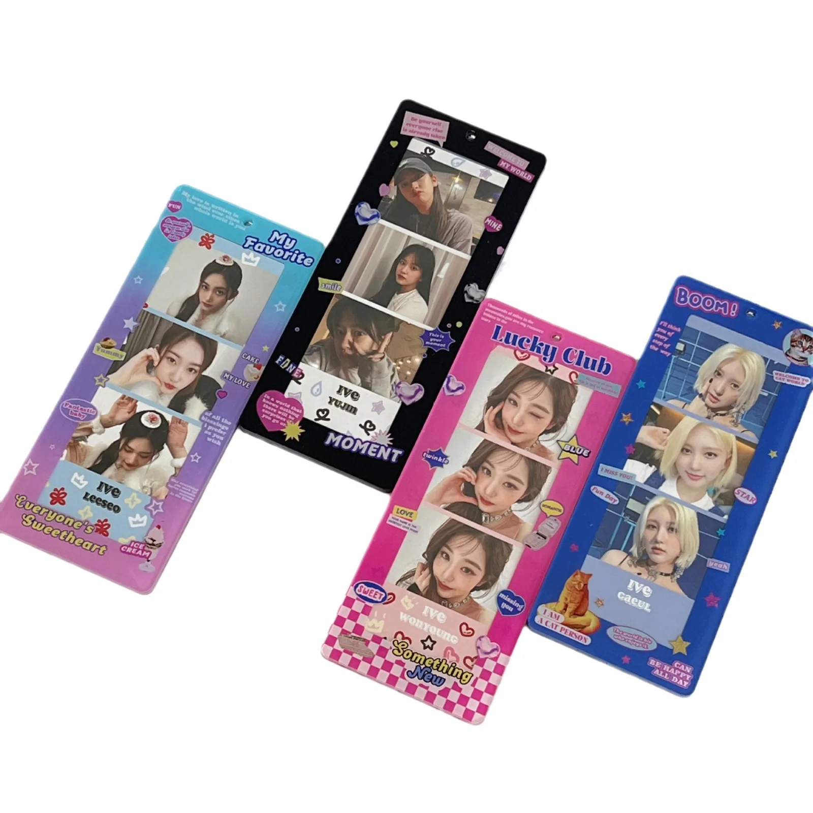 Kpop Acrylic Photo Strip Animal Print Pattern Film Strip Keychain Standee for Holding Photocards Frames Stand