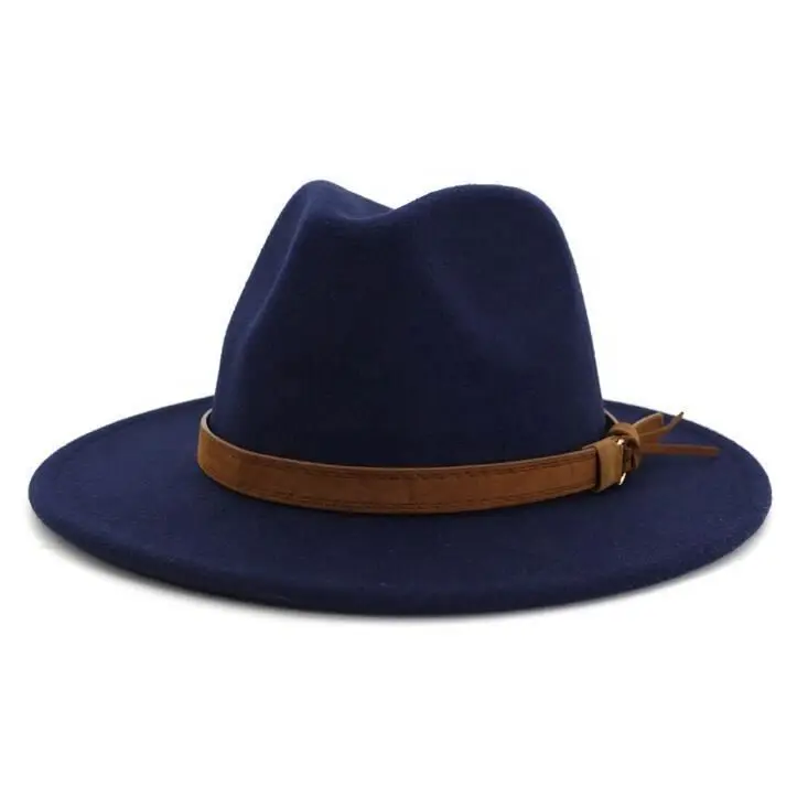 New Korean Stylish Wool Felt Wide Brim Fedroa Top Hat