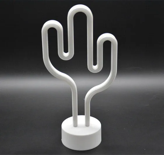 Cactus Shaped with Green Lamp Mini 3D Table Desk NightLights Baby Kids Flexible Led Neon Light With Baser For Home Decor Bedroom