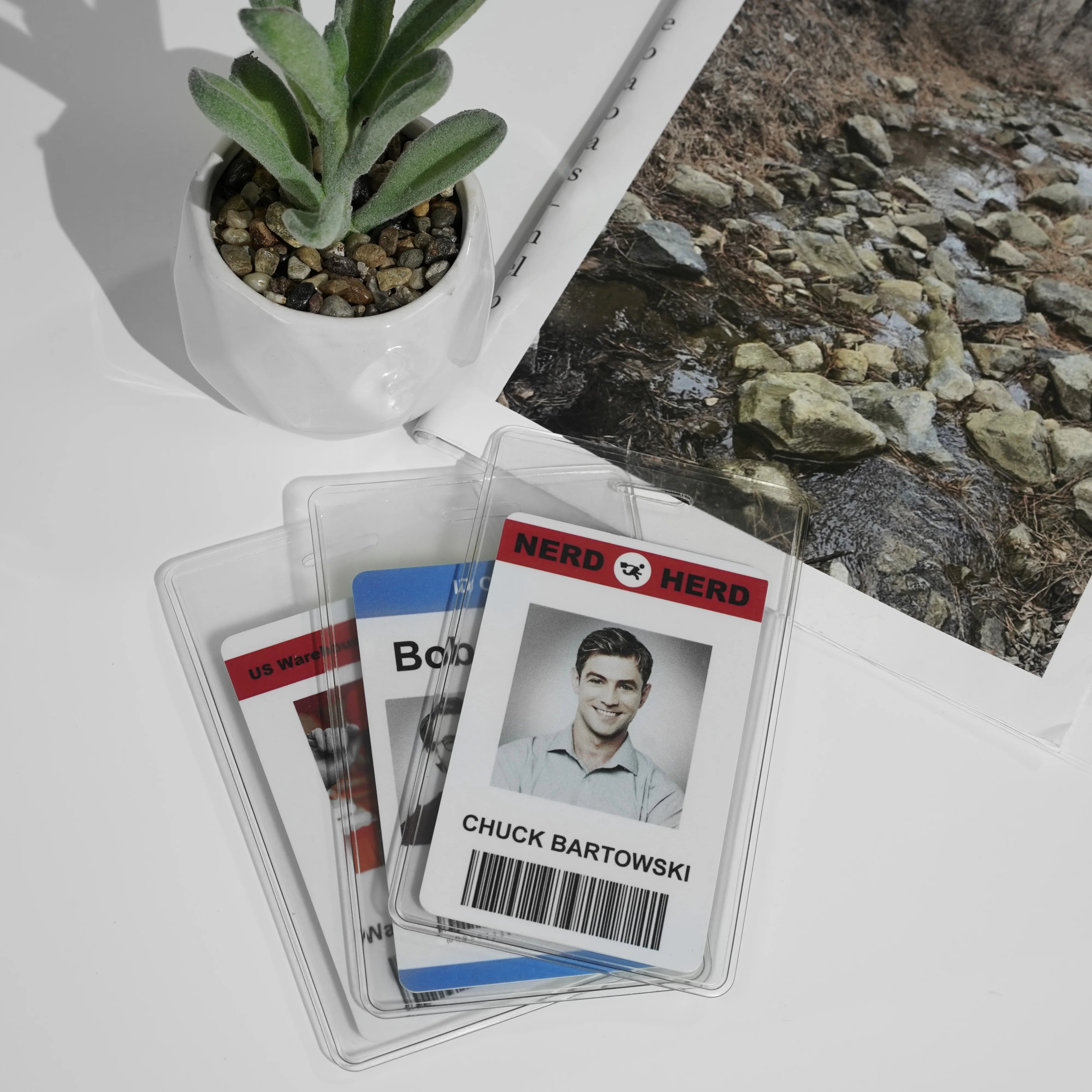 Bestom Waterproof Clear PVC Vinyl Vertical ID Card Holder Nurse Name Tag Sleeve Badge Holders