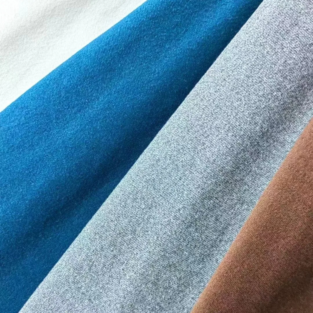 high end 280gsm 90% polyester 10% spandex knitted jersey brushed fabric