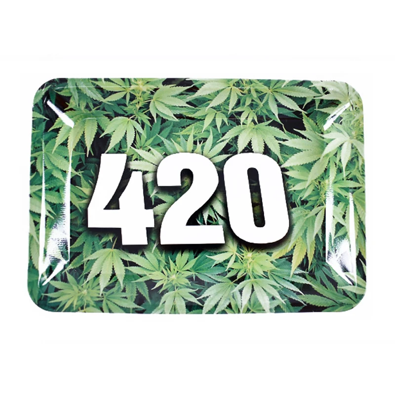 HUKA High Quality Wholesale Custom Logo Metal Smoking Rolling Tray Black Rolling Trays