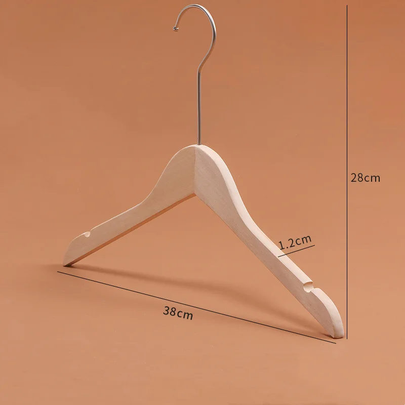 European Luxury Straight Wooden Hangers Rack Logo Printed Bulk Clothes for Wedding Dress Skirt Uniforms Wardrobe Bathroom Use