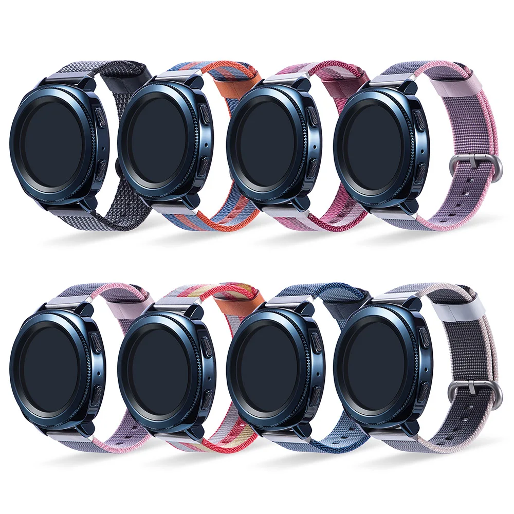 ShanHai 20MM Universal Nylon Canvas Replacement Watch Band Straps for Samsung Gear Sport R600 / R732/for Garmin Vivoactive 3