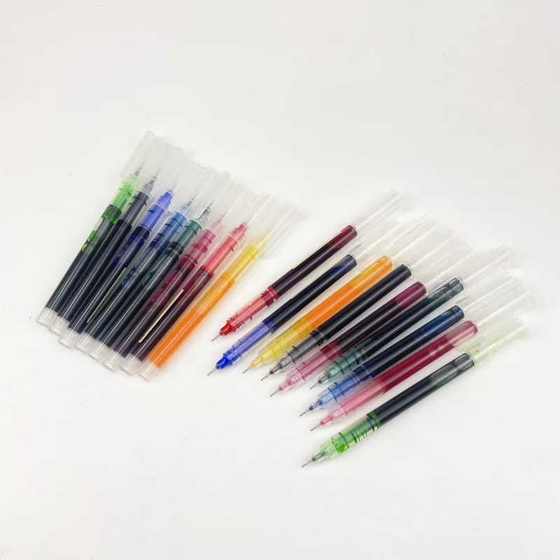 Black Blue Red Orange Green Purple Roller Gel Pen Wholesale Custom Cheap Roller Pen 0.5 mm