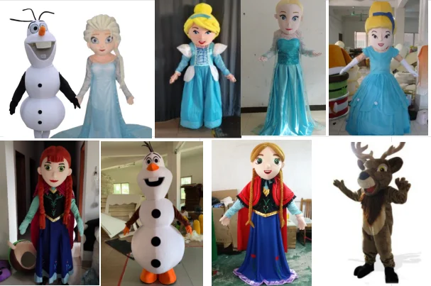 hot sale  frozen cartoon mascot  olaf Ann princess cartoon mascot costumes Elsa