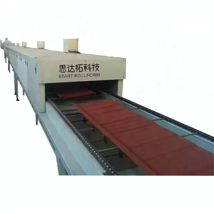 Stone Coated Metal Roof Tile Making Production Line Sand Coating Roofing Sheet Roll Forming Machine