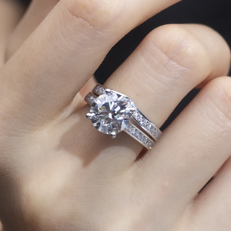 Factory Wholesale Price real 18K gold jewelry 3CT lab grown Diamond Engagement Ring Wedding Ring