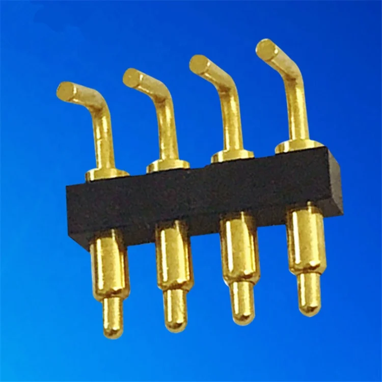 Shenzhen Factory Pogopin Bent Thimble Connector Deformed 4pin Cold Pressed Spring Pin Free Proofing