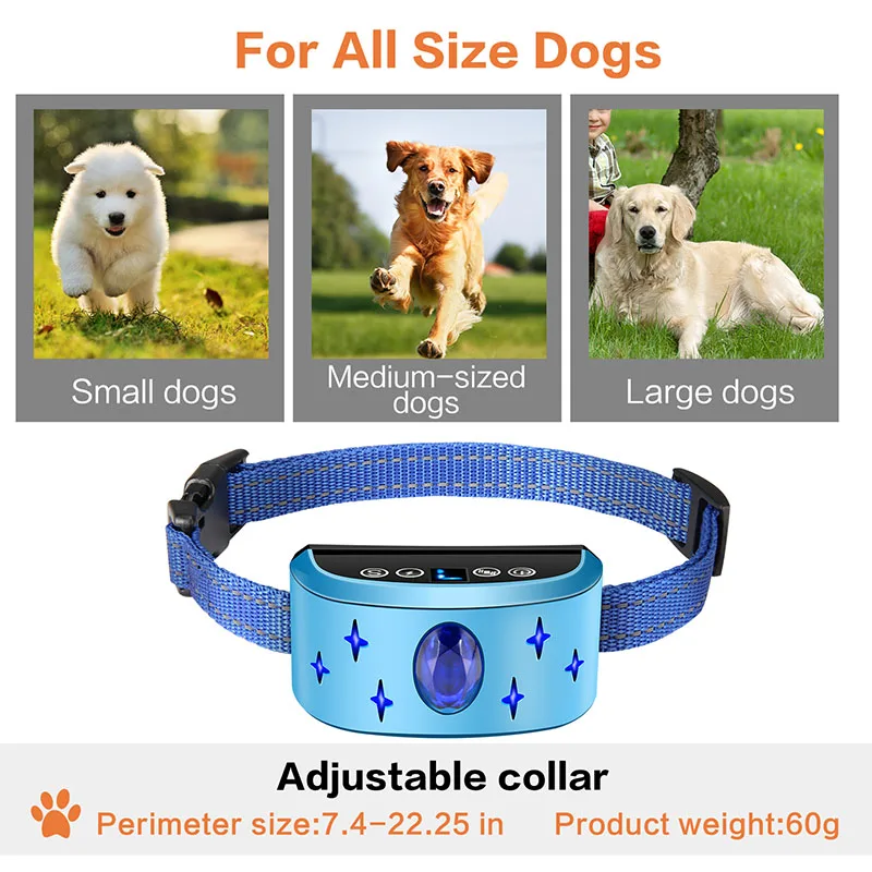 
Voice anti bark collar electronic dog bark control collar with static shock collar 