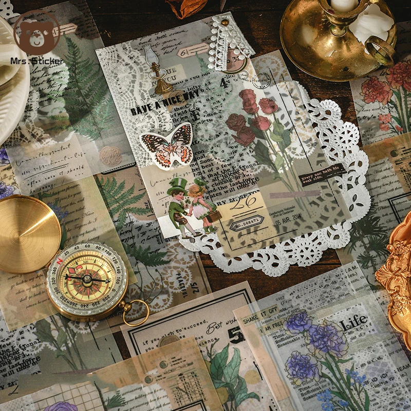 20sheets Ephemera Retro Scrapbook Paper Supplies Vintage Journaling Material Paper DIY Decorative Craft,Wrapping,Travel Notebook