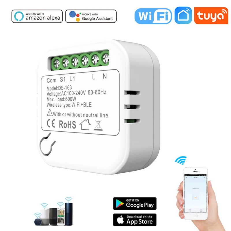 Smart Home Automation 10A Mini Smart Wifi Breaker DIY Switch Support 2 Way Control Tuya Smart Wifi Switch Module