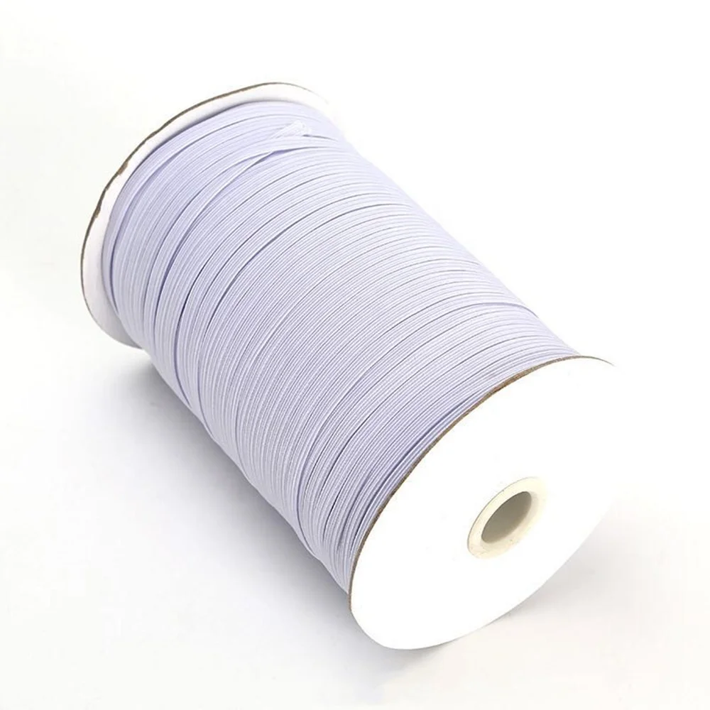 Wholesale 1/8 Inch Woven Fabric Ear loop Cord Braided 3mm Flat Elastic Band