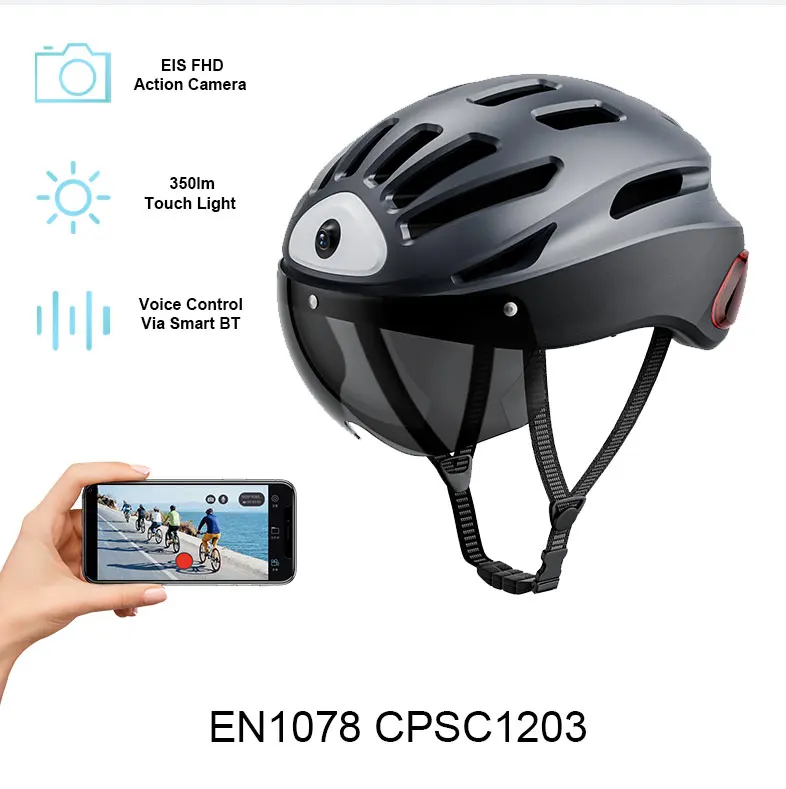 Relee trends Повышенная безопасность и возможность подключения BT Smart Bike шлем со встроенной камерой и перезаряжаемыми светодиодными лампами USB