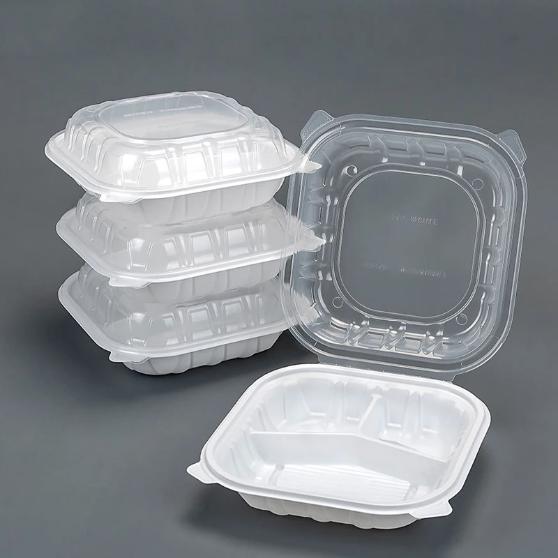 Wholesale Price 1 3 Compartment Disposable Plastic Dual Color PP Food Container for Food Takeaway