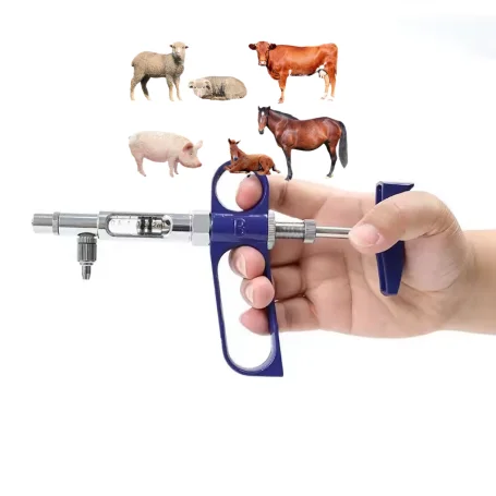 2 and 5ml automatic adjustable continuous veterinary syringe vaccine injector for chicken cattle and sheep use