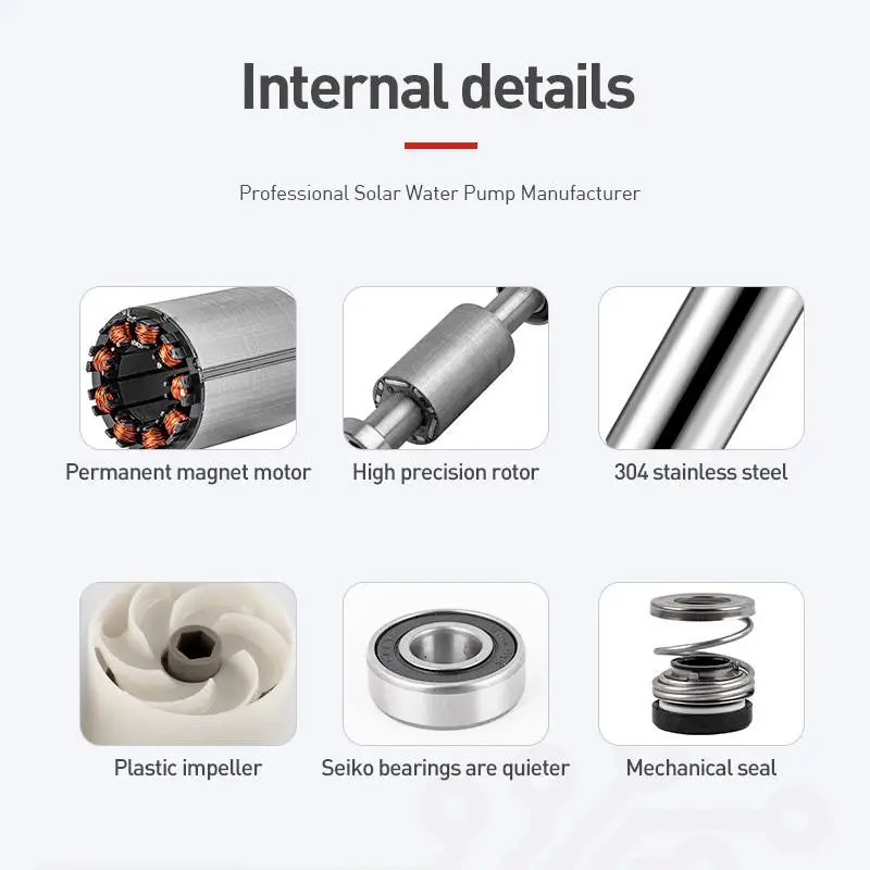 2023 Zheming 1Hp Submersible Dirt Solar Pumping Machine Solar Water Pump Deep Well