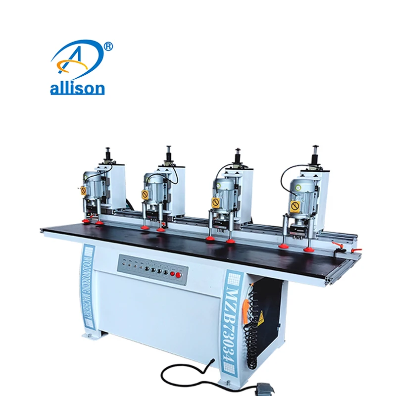 Woodworking furniture making four head hinge drill machine