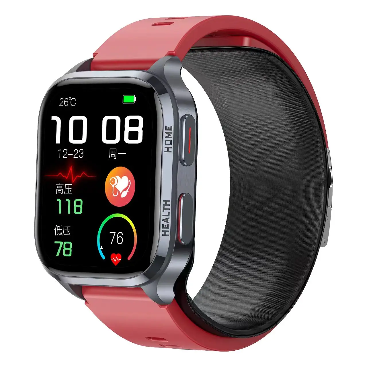 S18 Health Smart Watch 2.01 Inch Screen Bluetooth Call Air Pump Blood Pressure Body Temperature Blood Oxygen Sleep Monitoring
