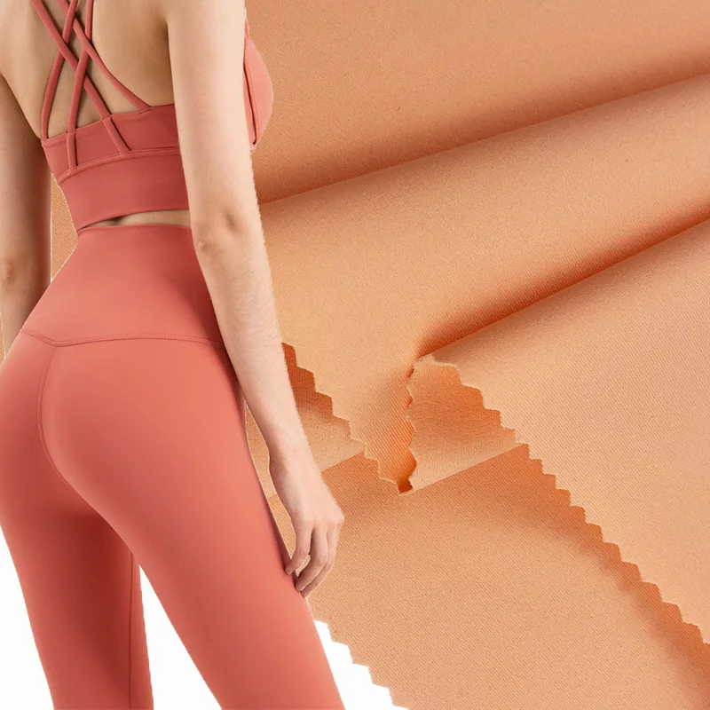 Naked feeling 4 way stretch double knit matte spandex30% nylon70%  fabric for leggings yoga sportswear