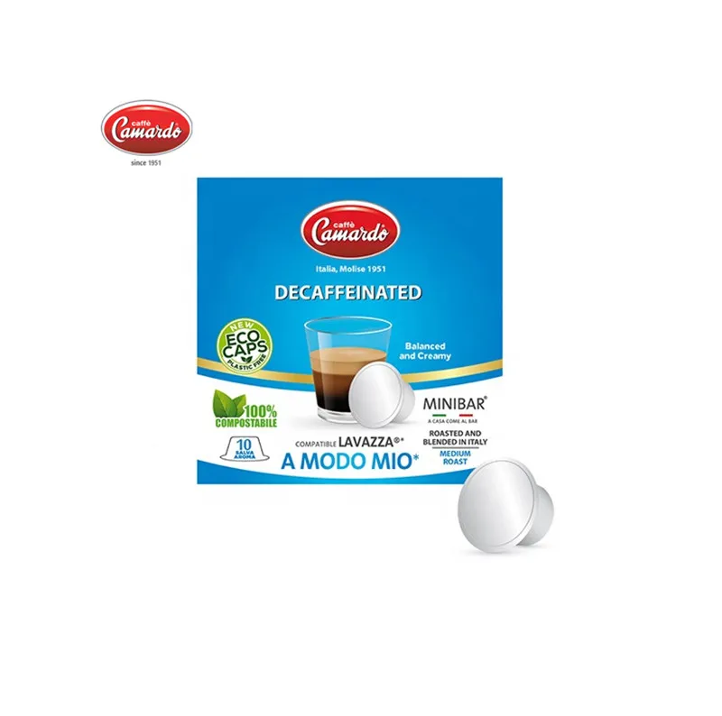 
Camardo Coffee 10 Compatible Coffee Capsules Decaffeinated Made In Italy Coffee Capsuless 