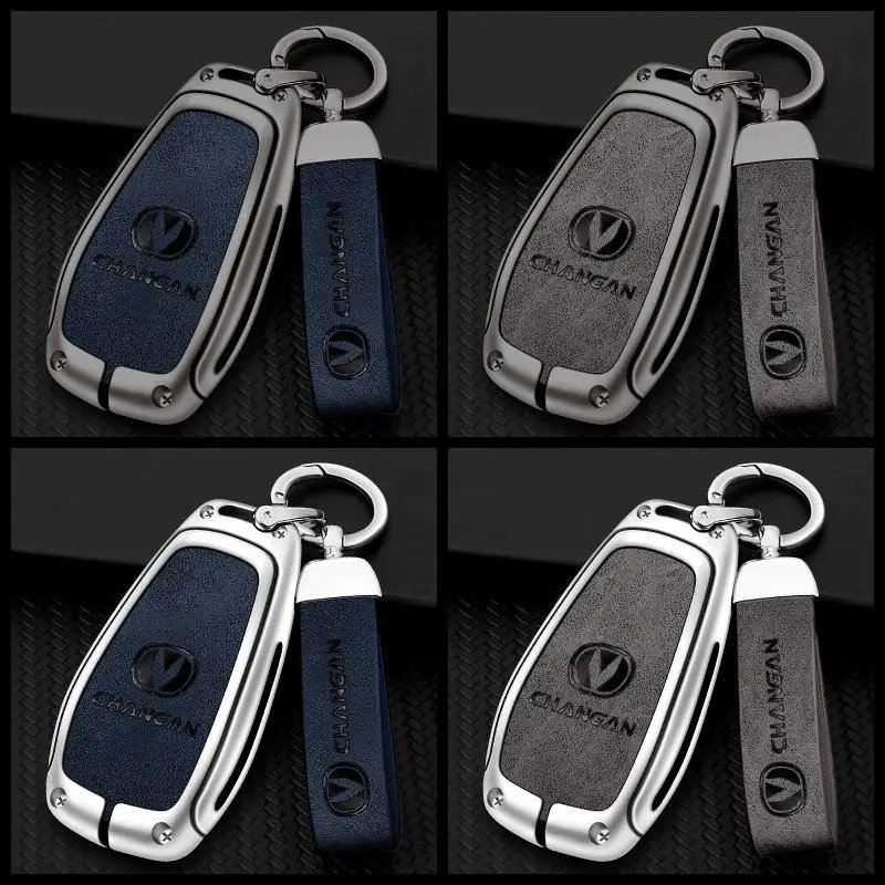 Custom Logo Zinc Alloy Leather Car Key Case For Changan Cs35plus Cs55plus Cs75plus 2019-2020 Holder Protector Accessories
