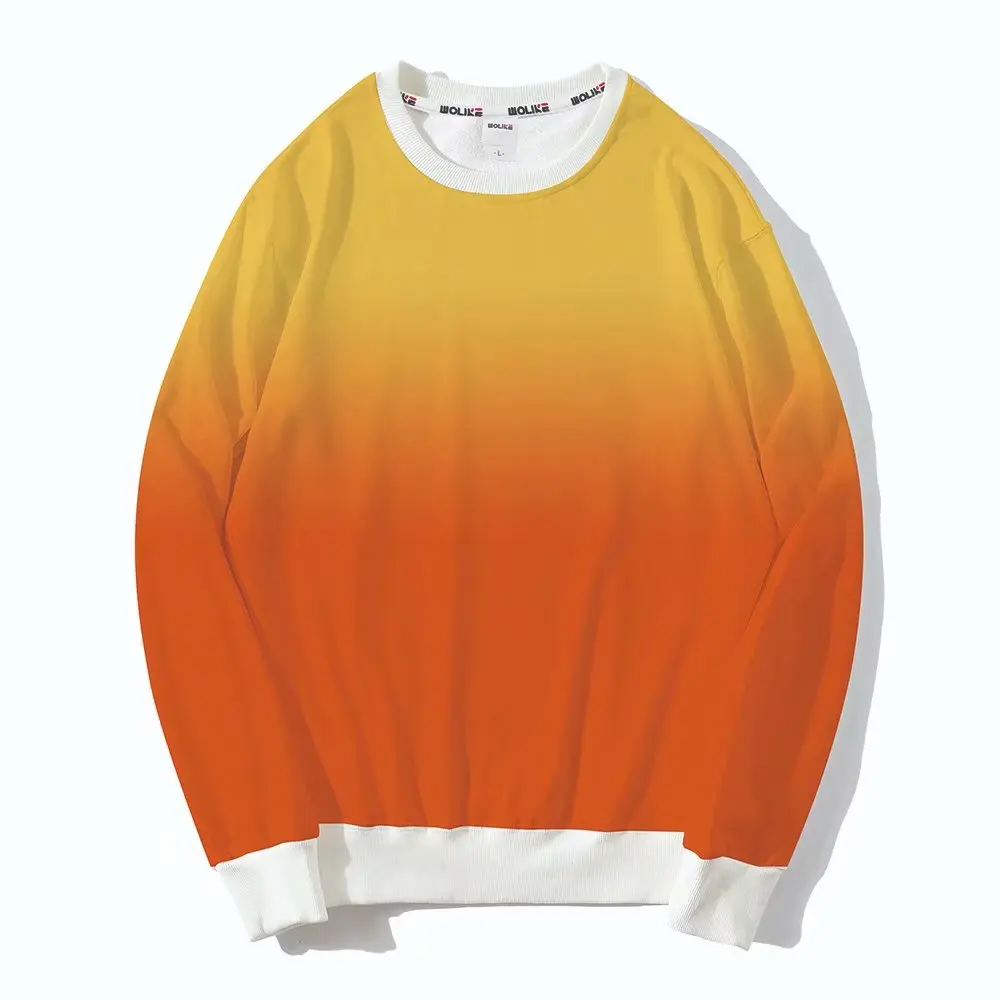 
New style beautiful acrylic blend jumper knit men sweater dip dye set Gradient sweater 