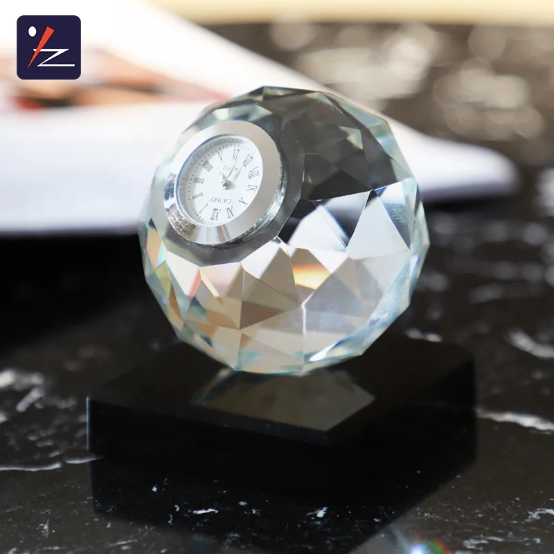 Fashion crystal clock, crystal desk clock, Crystal ball clock  Crystal ornaments   home decoration ornaments