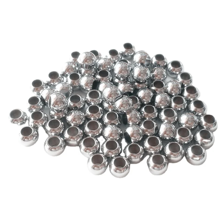 2024 Metals Wholesale Custom Stainless Steel Metal Round Loose Spacer Beads For Jewelry Necklace Bracelet Making