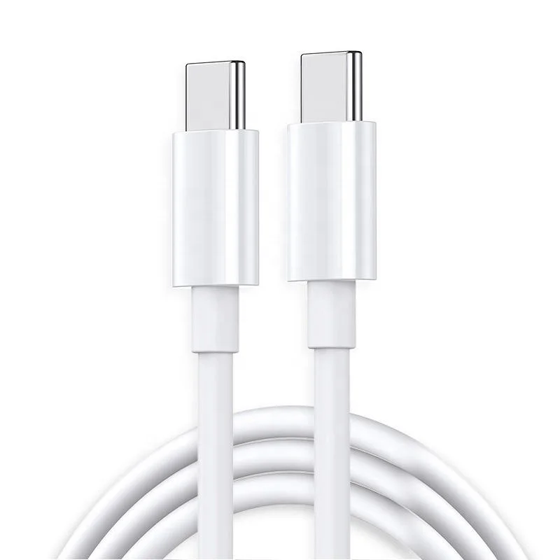 White 100W USB Type C Fast Charging Data Cable with USB C E-marker Chip for Type C Mobile Phone Switch iPad Macbook Pro
