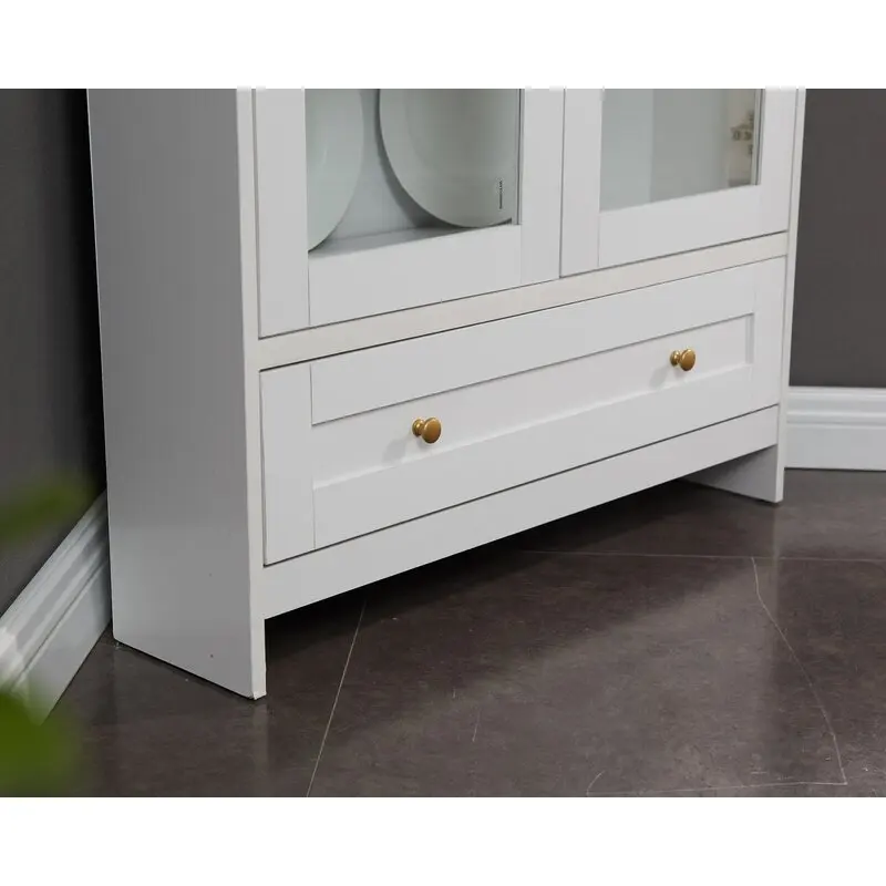 Wholesale Dining Room Corner 2-Door Cabinet Sideboard with Glass Doors Buffet Table Storage Cabinet Dining Furniture