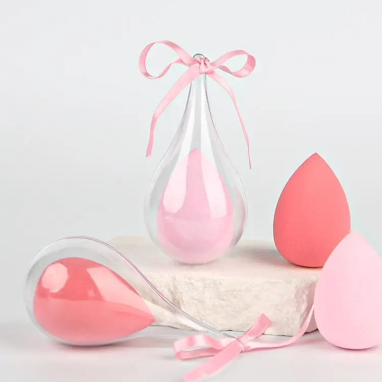 Multicolor Christmas Decoration 1Pc Latex Free Makeup Sponges Blending Make Up Sponges For Face With Plastic Storage Box