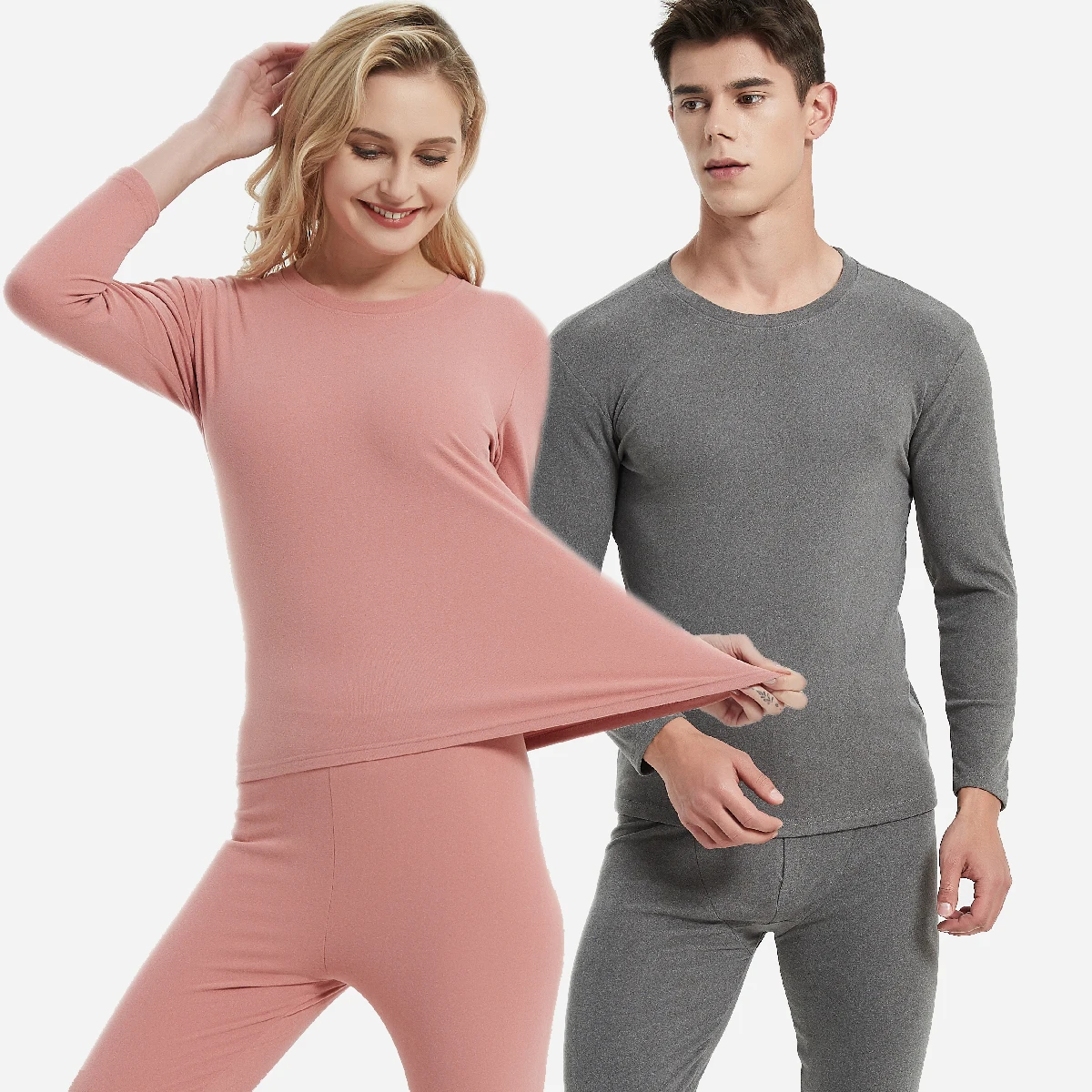 Autumn Winter Keeping Warm Thermals Tops Pants Sets Lovers Womens Mens 2pc Long Johns Thermal Underwear