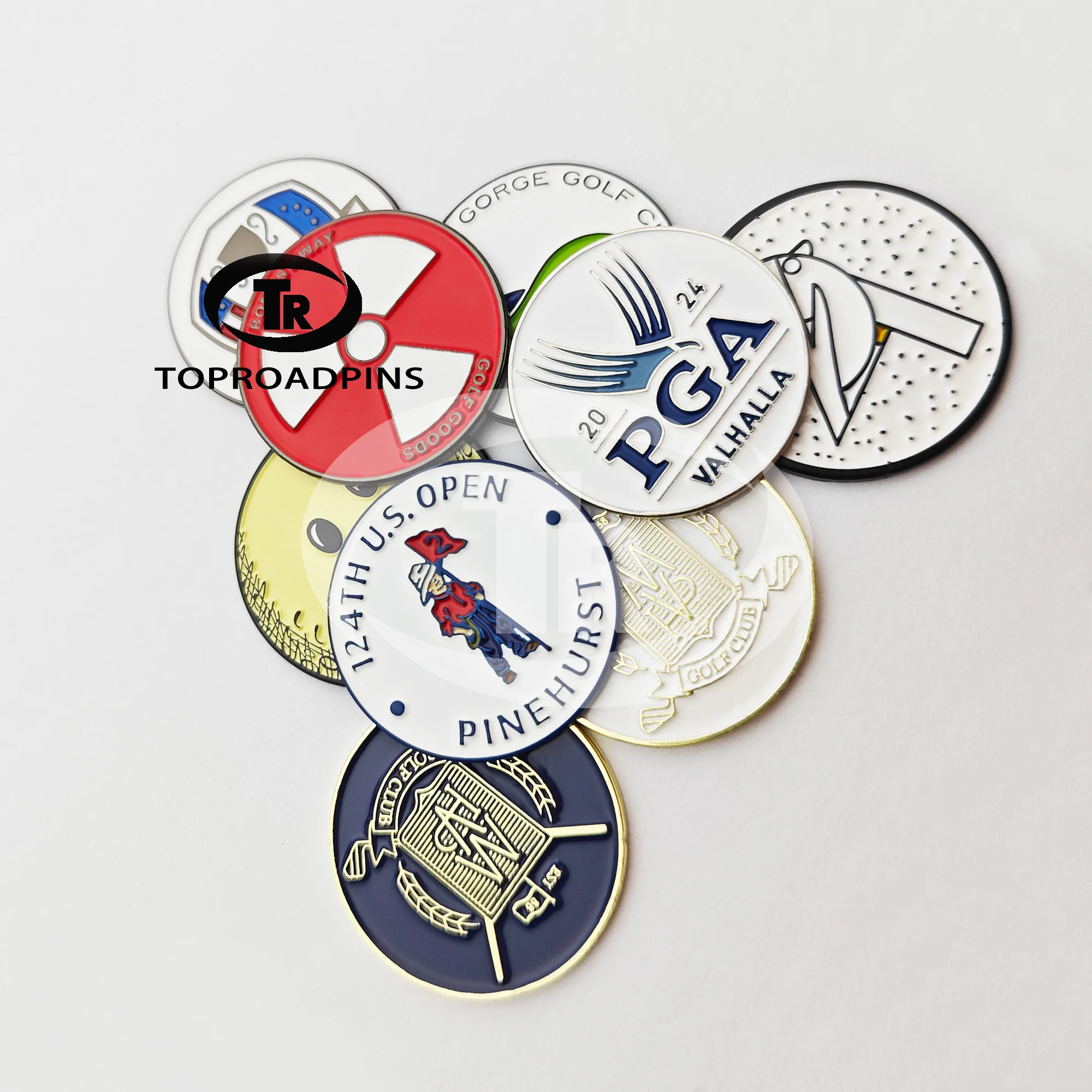 New Nice Design High Quality Foldable Custom Black Teal Golf Ball Marker