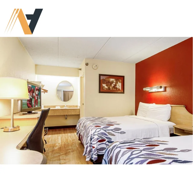 OEM project for Red Roof Inn hotel. High-class bedroom interior design, wood material. 4 star hotel standard. Ngoc Hoang Anh.
