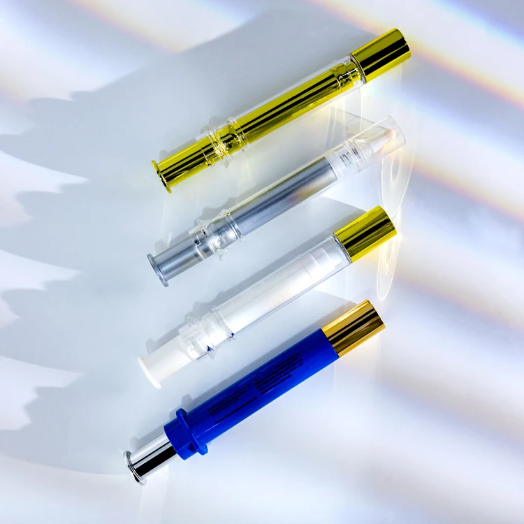 custom Skin care serum airless bottle 5ml 10ml 15ml 20ml hyaluronic prefilled cosmetic syringes plastic syringe bottle