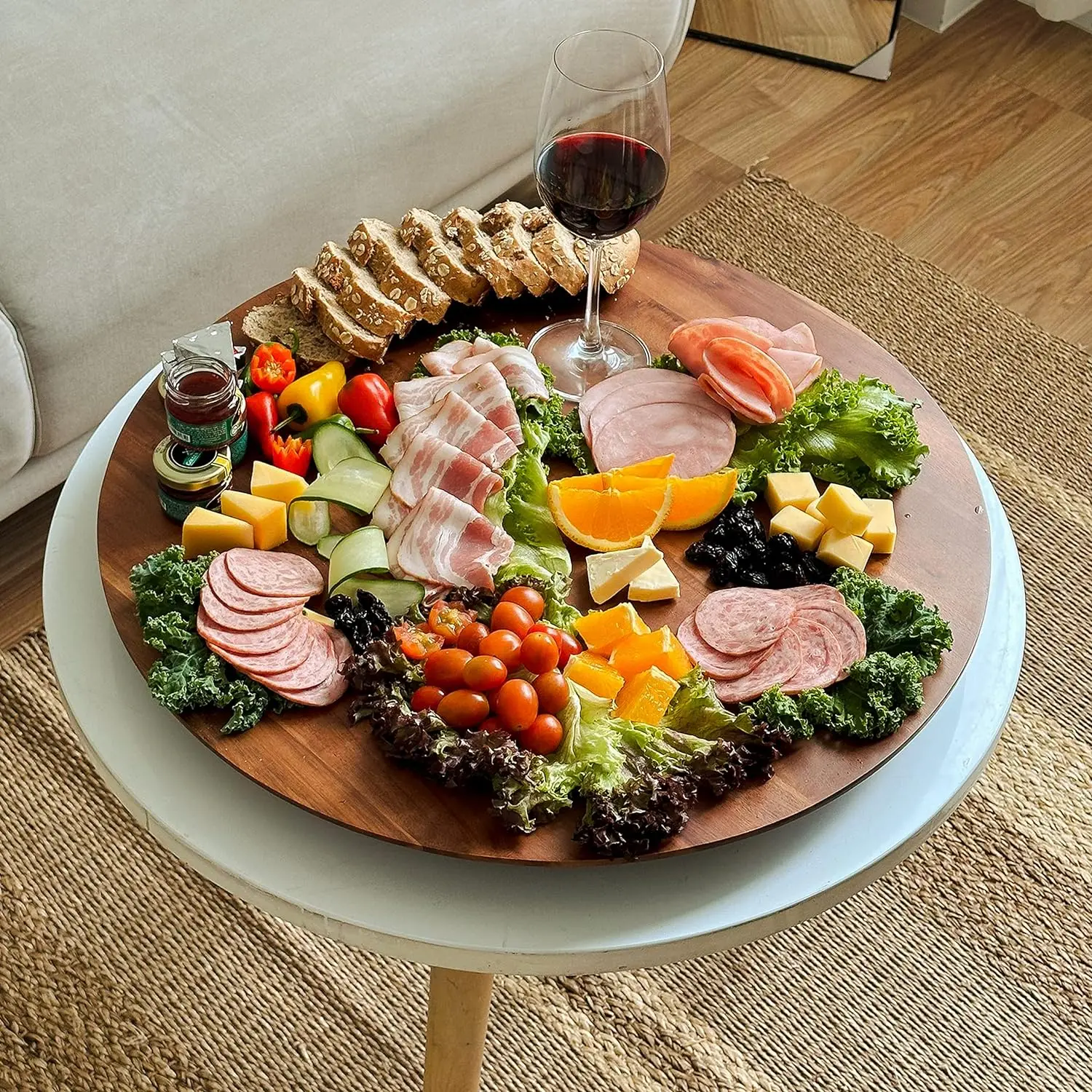 Wholesale Charcuterie Boards Extra Large Organizer Kitchen Lazy Susan Rotating Turntable For Countertop