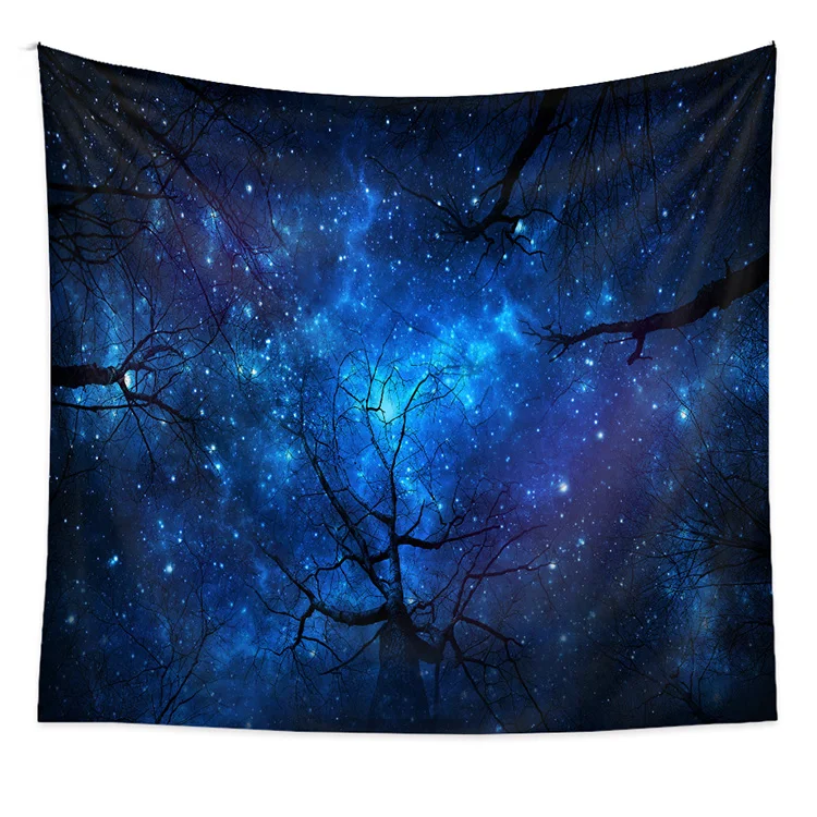 Настенное одеяло с 3D рисунком звездного леса, настенный гобелен с изображением ночного неба для спальни, спальни