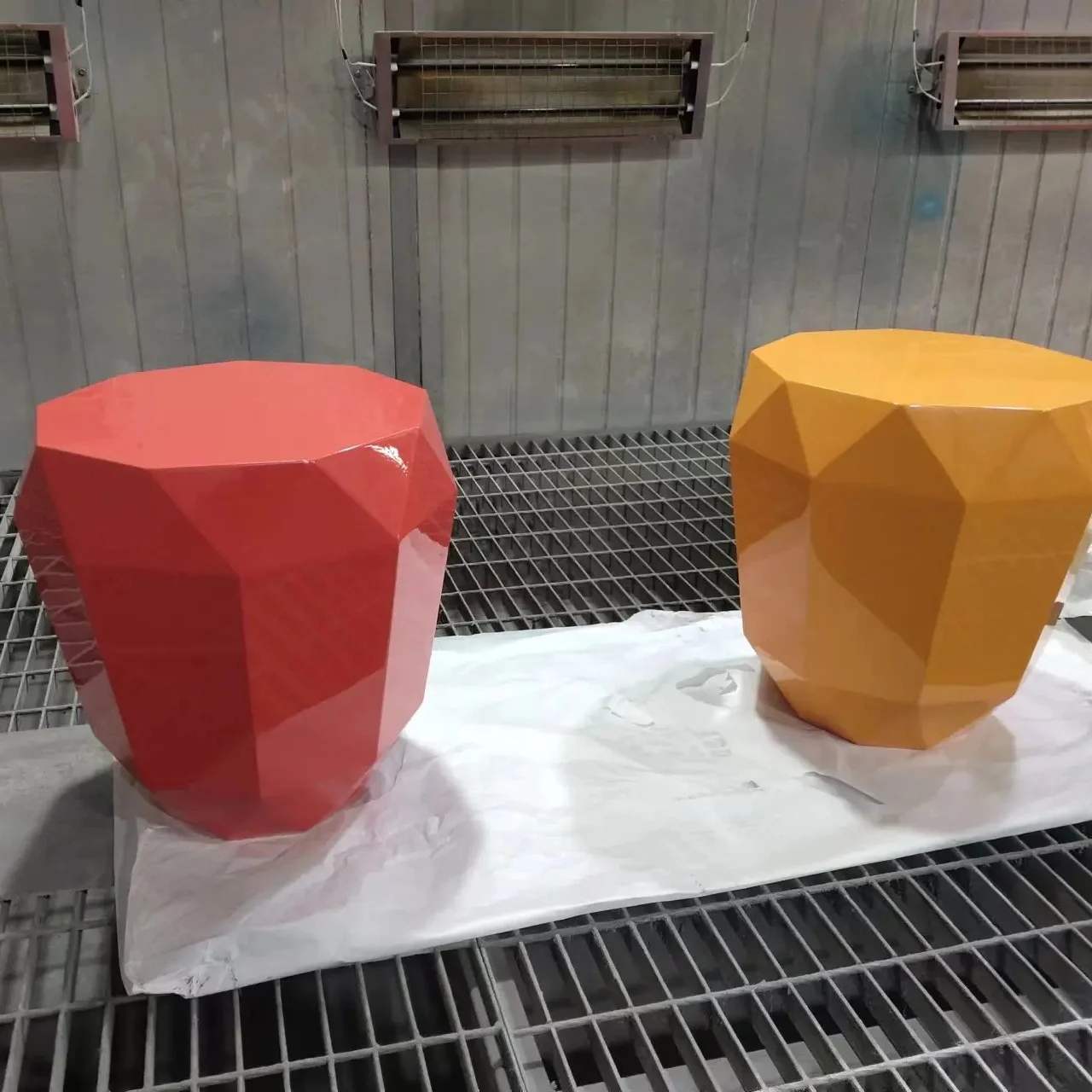 Modern garden display metal art furniture mall street diamond table chair statue home yard decor stainless steel urban sculpture