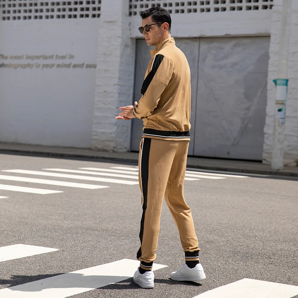 Custom Brand Logo Training Sportswear Comfortable All-match Autumn Zipper Cardigan Men Suit