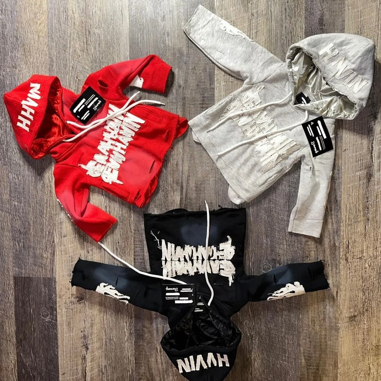 Wholesale Latest Baby Stacked Flare Sweatsuit Clothes Distressed Embroidery 100% Cotton Fleece Boys And Girls Kids Tracksuits