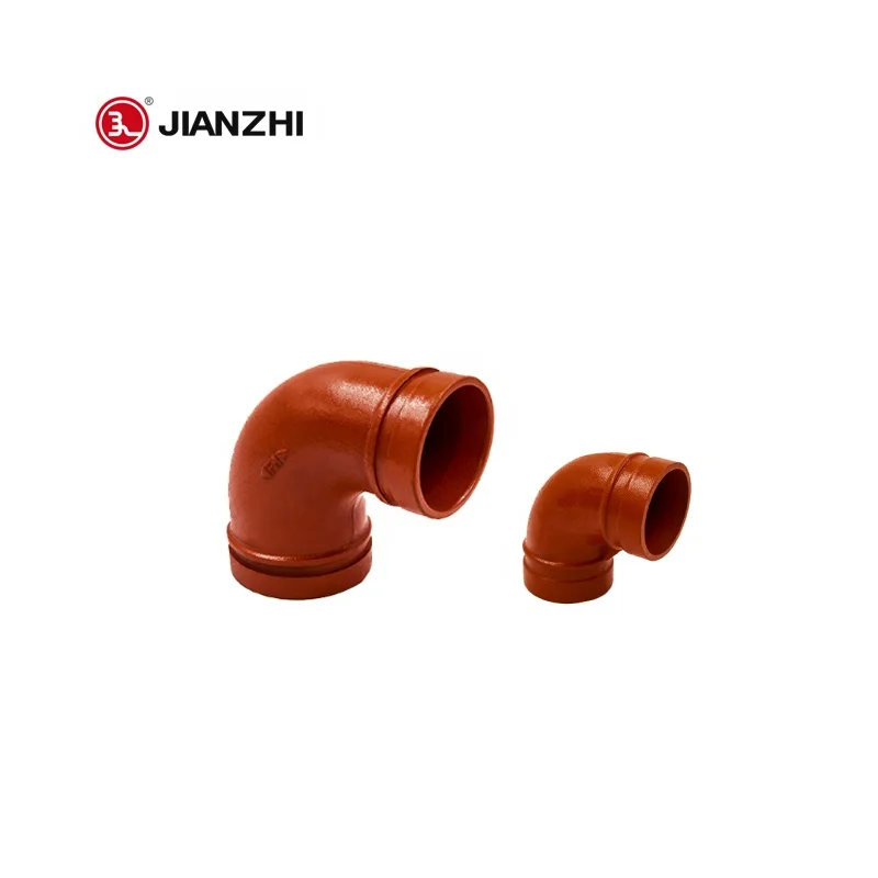 wholesale cast iron grooved pipe fitting fire pipe connector grooved 90 Elbow