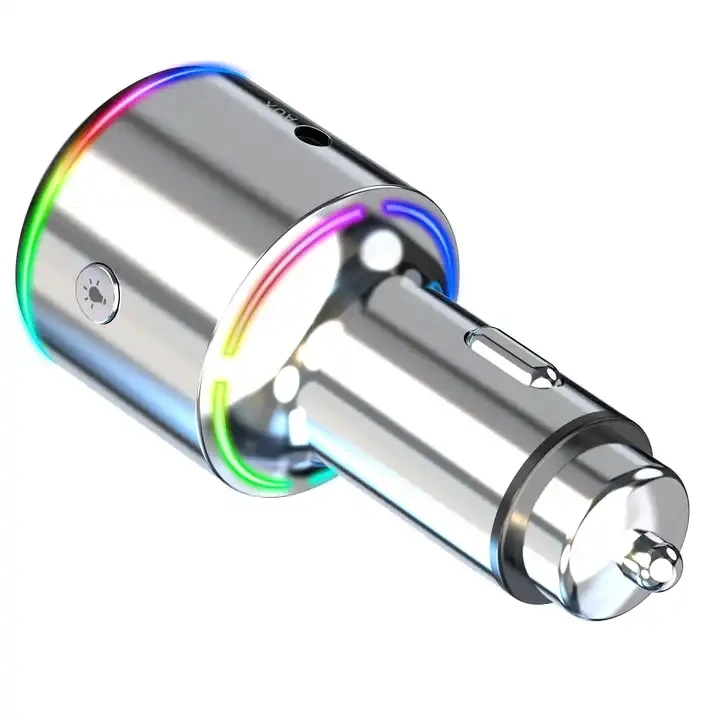 2024 New Arrival Car MP3 Player Bluetooth 5.1 Zinc Alloy USB Fast Charger FM Transmitter QC 3.0 Car Charger