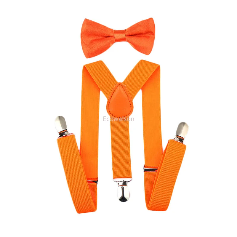 Регулируемые подтяжки и галстук-бабочка Ecowalson 2022 Y Back Baby Kids смокинг Свадебный костюм для