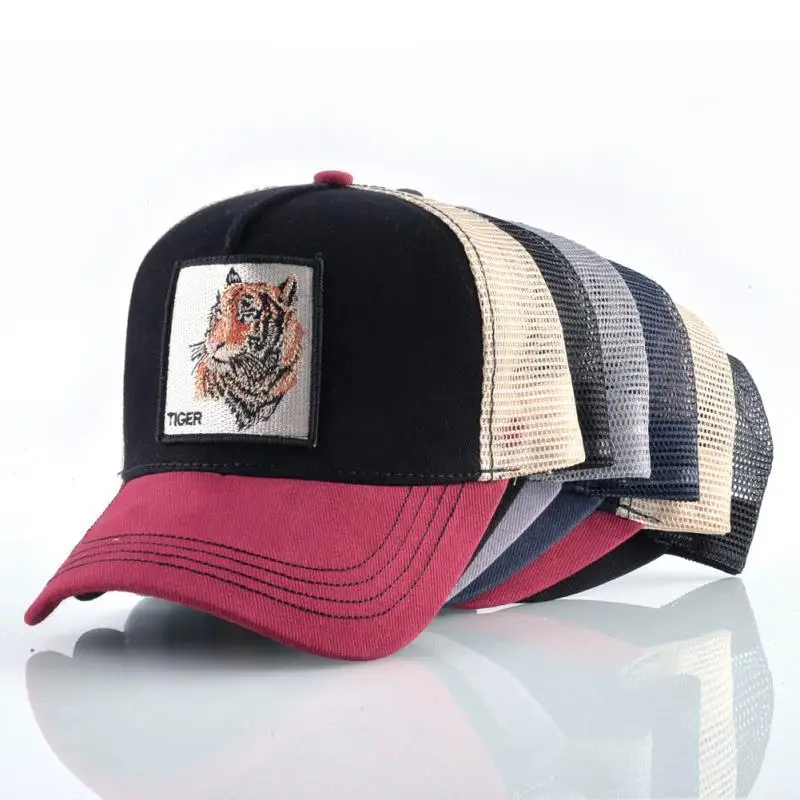 Fashion animal Embroidered Baseball Cap truck driver net goras hat style hat can be customized logo