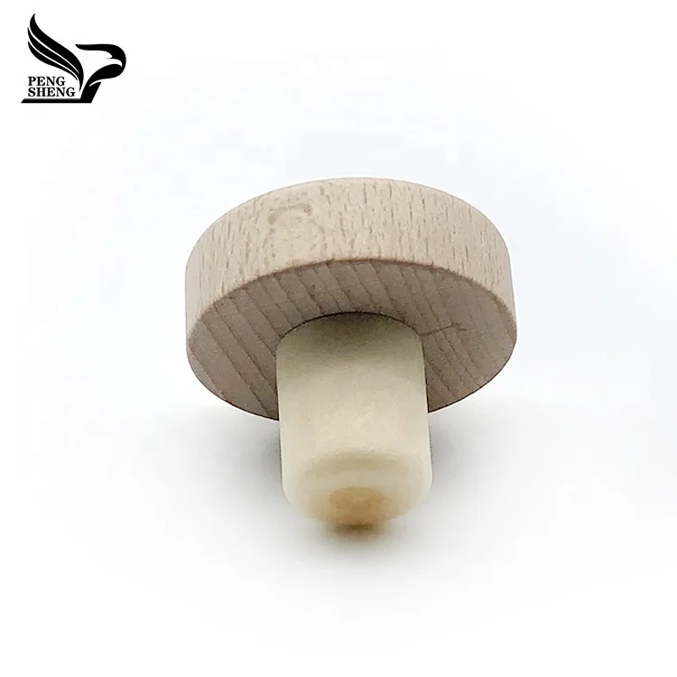 
Customized High polymer cork wooden caps synthetic cork stoppers wholesale 