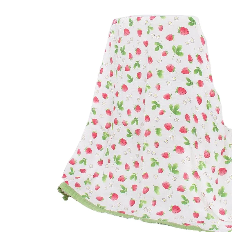 
Cartoon printing 100% Organic cotton bamboo Muslin Baby Swaddle Blanket 