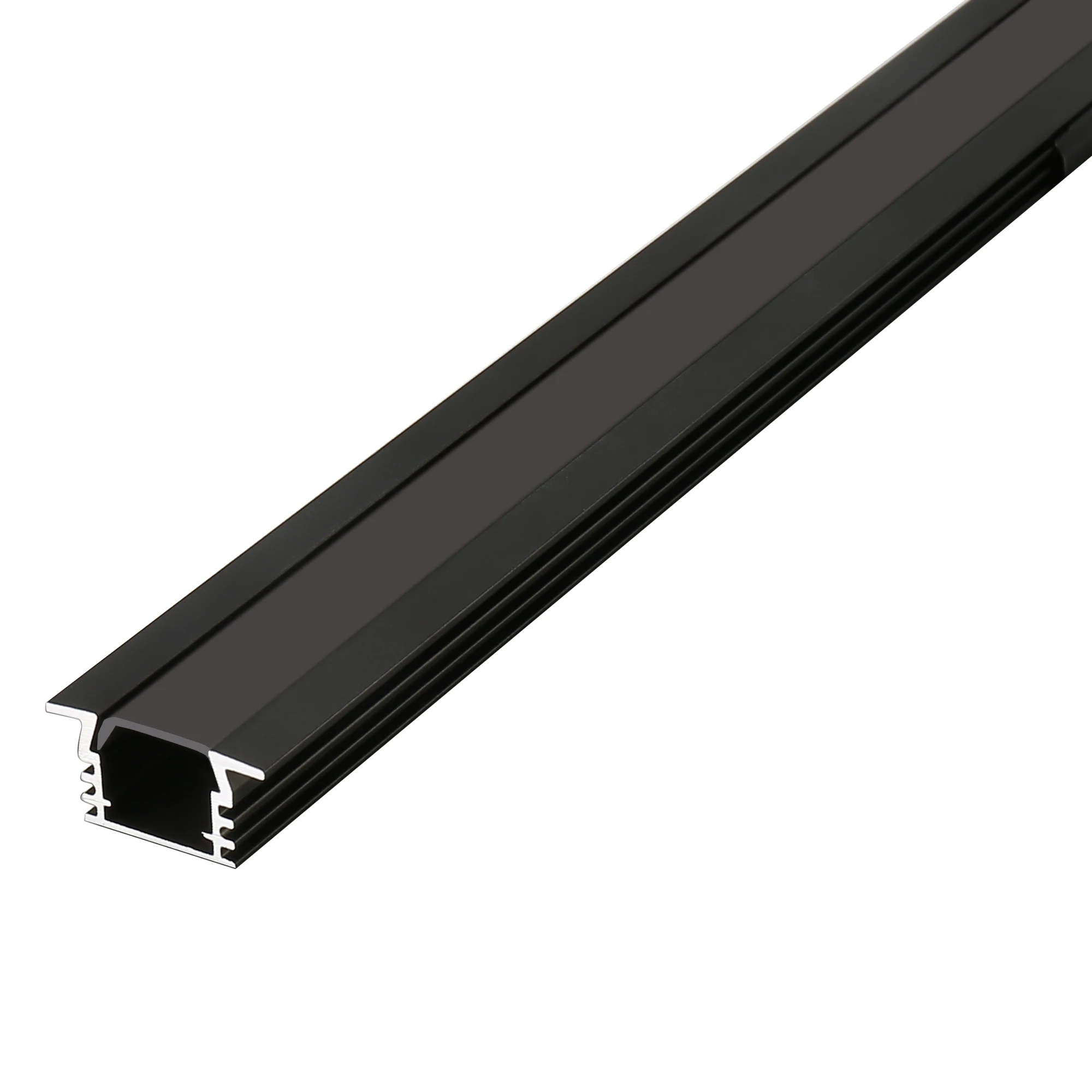 Cost effective black recessed LED extrusion profile with PC cover for cabinet light