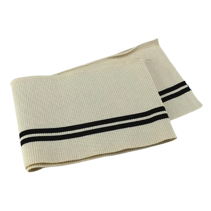 Popular high quality polyester  ribbed 2X1 hem fabric ribbed trim knit cuffs and hem neckline for baseball uniforms